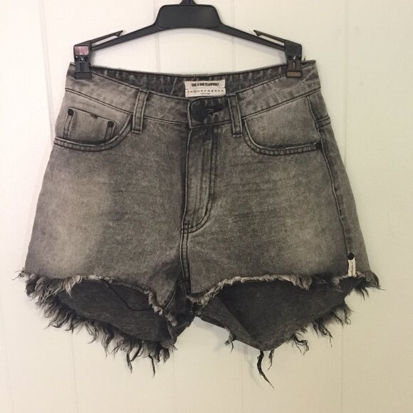 One Teaspoon High Waist Bonita Jean Shorts - Picture 1 of 5